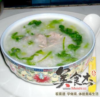 生菜肉片粥