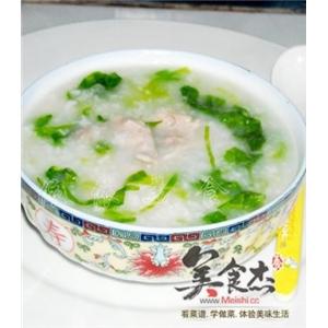 生菜肉片粥