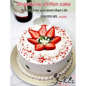 草莓戚风奶油蛋糕